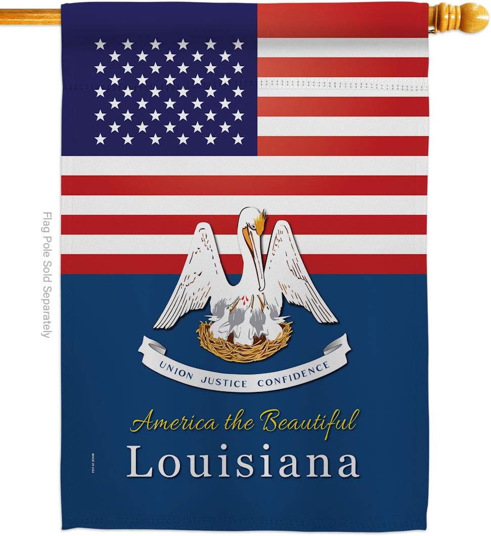 Americana Home & Garden US Louisiana House Flag Regional States American Territories Republic Country Particular Area Decoration Banner Small Garden Yard Gift Double-Sided, 28"x 40", Made in USA