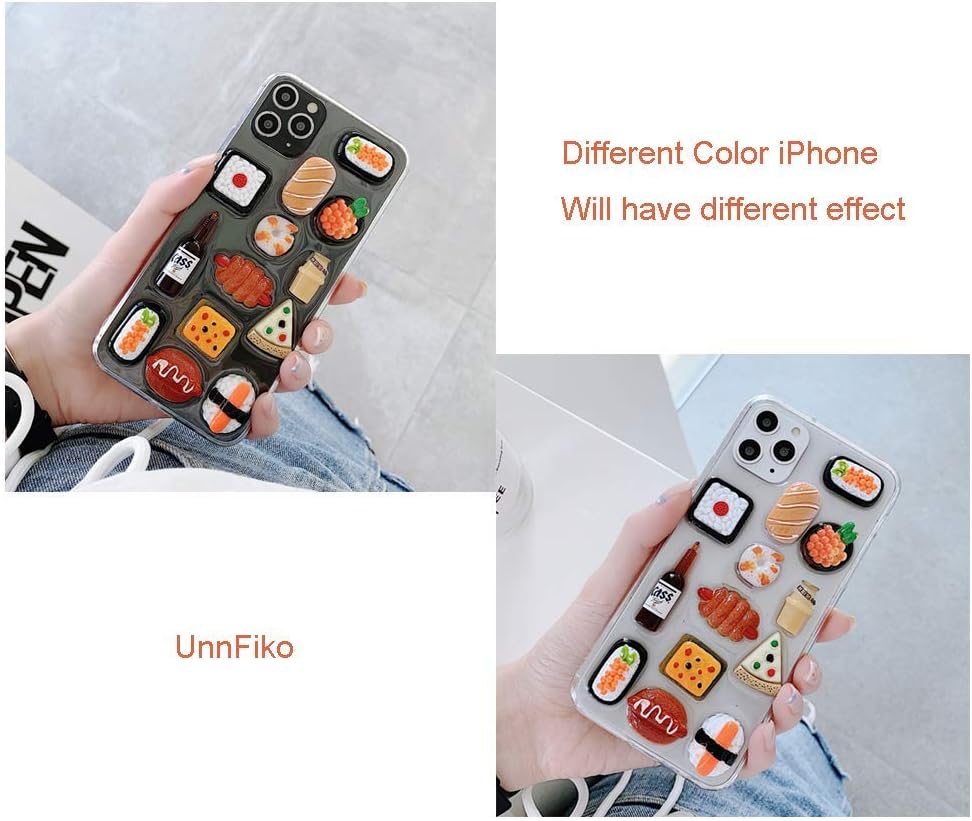 UnnFiko Clear Phone Case Compatible with iPhone 12 Pro Max, Super Cute Cartoon Characters, 3D Funny Creative Soft Protective Case Cover (Foods, iPhone 12 Pro Max)