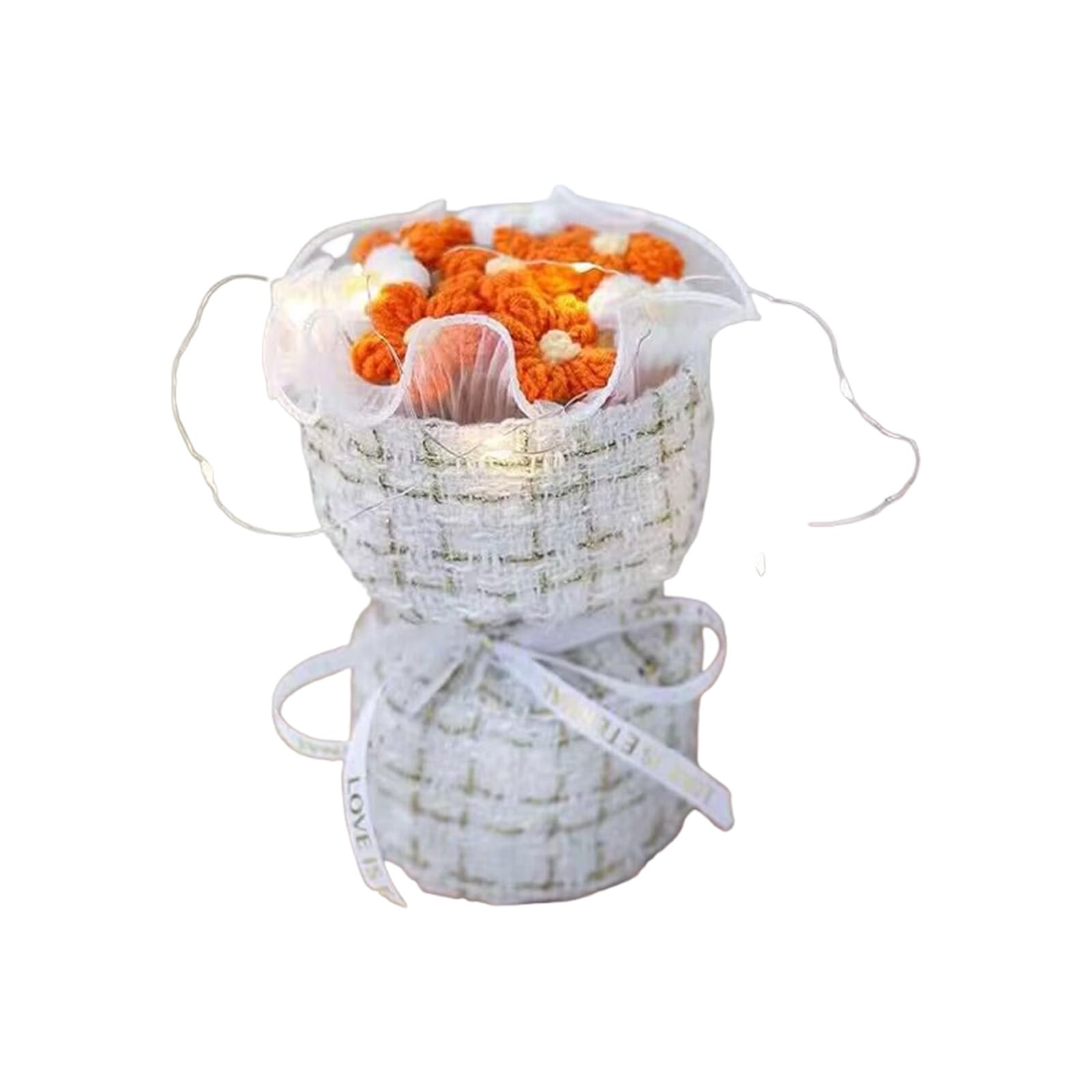 Carotoe D 2 Simulate Wool Puff Flower Cluster Centerpiece Wedding Ecoration Knitte Yarn Simulation Puff Bouquet