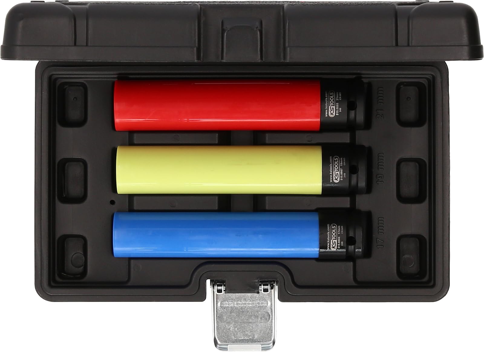 KS Tools 515.0865 Alu-Felgen Kraft-Stecknuss-Satz, extra lang, 3-tlg, 1/2", 17, 19, 21 mm