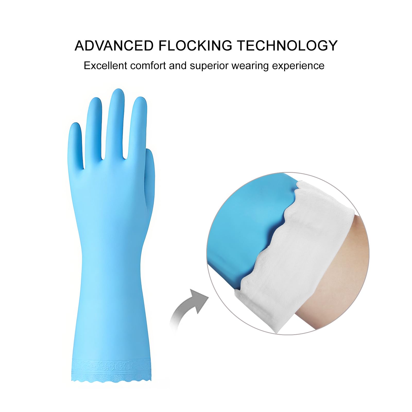 Set 4 Paia Lavapiatti Guanti Da Cucina In Gomma - 4 Paia Colorati - Foto 10