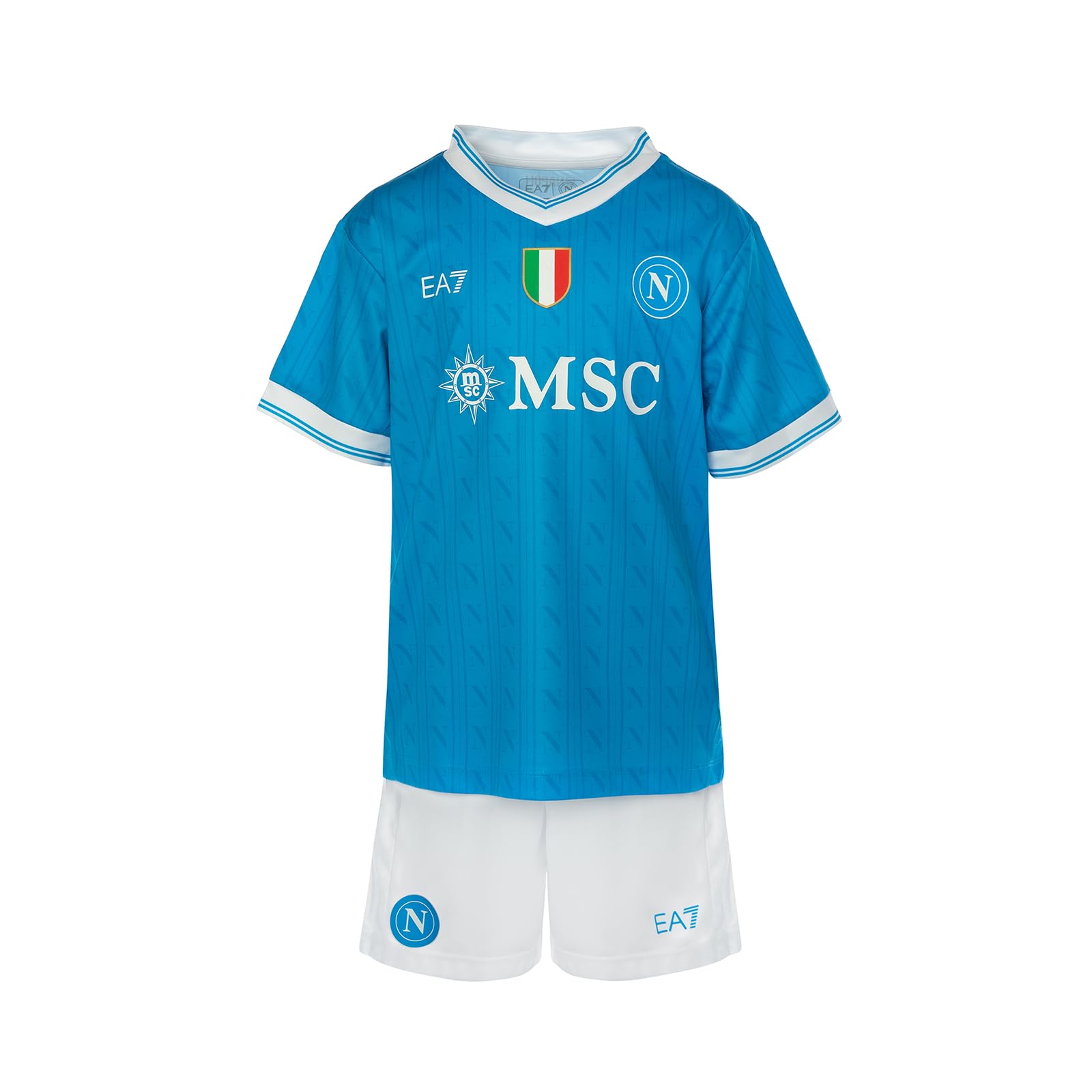 SSC NAPOLI Kit Junior Home Ea7 T-shirt Unisex - Bambini e ragazzi (Pacco da 1)