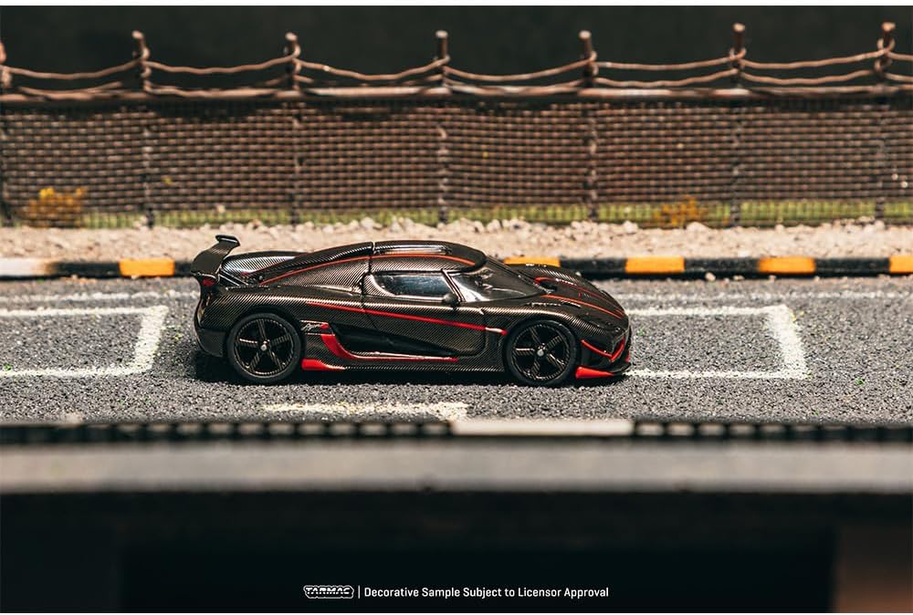 Diecast Model Car Compatible with Tarmac Works 1:64 Koenigsegg Agera RS Black Carbon Fiber Limited Edition T64G-TL005-BCF
