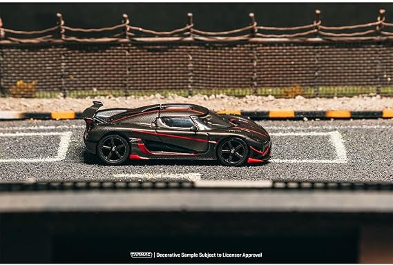 Diecast Model Car Compatible with Tarmac Works 1:64 Koenigsegg Agera RS Black Carbon Fiber Limited Edition T64G-TL005-BCF