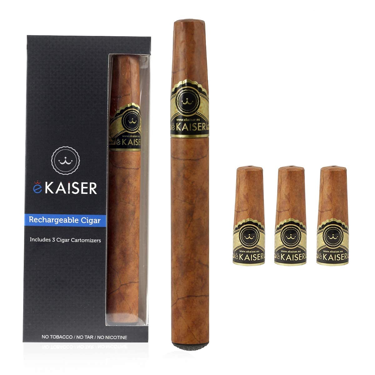 Electronic Cigar | Rechargeable E Cigar | 3 x Gold Cigar Flavour Ecigar | e Shisha Kit | Electronic Cigarette | USB Charging