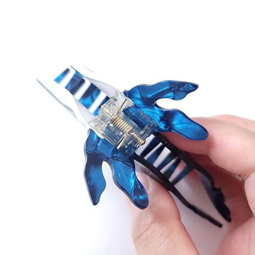 Miniatura 6 de Clip de garra de ballena azul,Pinza de pelo de acetato,Pinzas de pelo pequeñas para mujeres