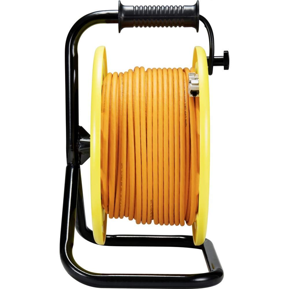 Renkforce RJ45 réseau informatique Enrouleur de câble CAT 7a S/FTP 50.00 m orange rond
