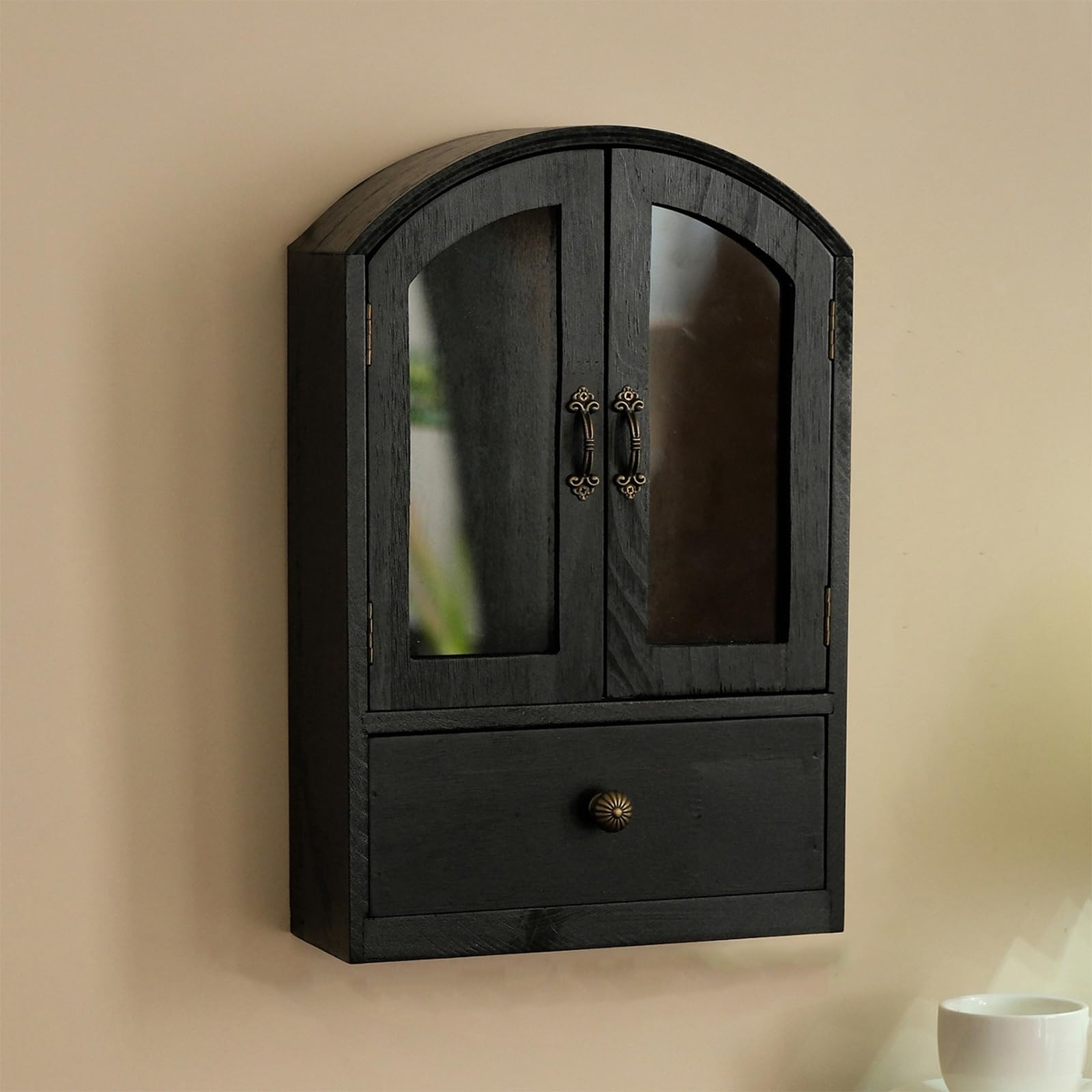 Organizzatori da scrivania in legno naturale con cassetto portaoggetti Vedi attraverso lo scaffale per la casa, camera da letto, controsoffitto Decors