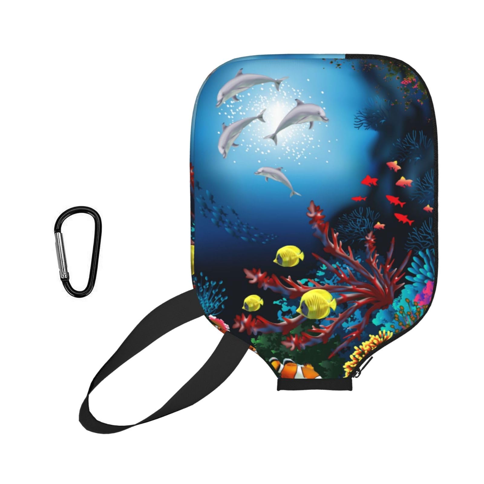 ESNAIUVCD Underwater Dolphins Coral Fish Print