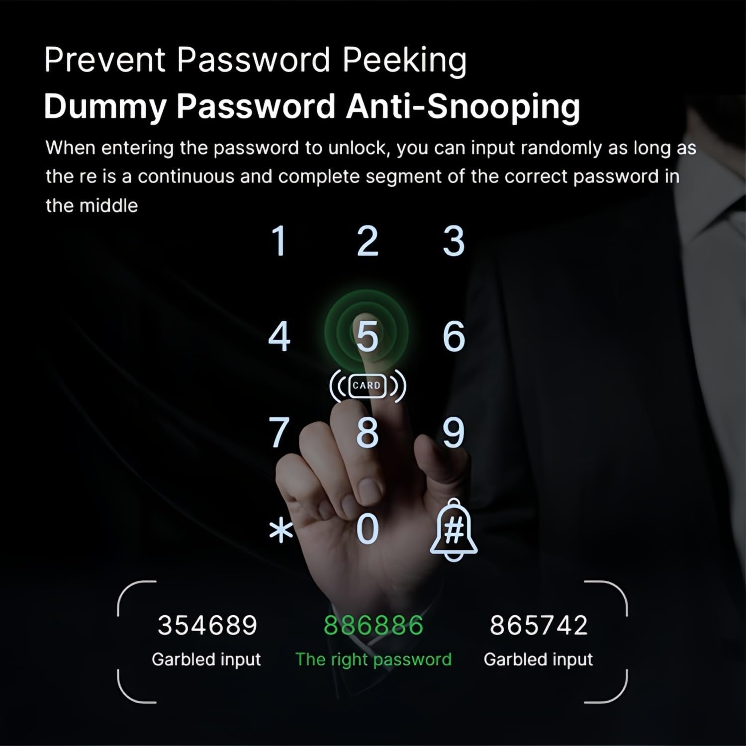 SL001 Security Smart Lock, Keypad Door Lock with Handle, Fingerprint Door Knob, Keyless Entry Door Lock for Front Door and Bedrooms, with Door Bell Function, Wi-Fi, IC Card, App Control, Black