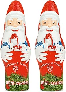 Holiday Milk Chocolate Santa Hollow Figure 2 Pack Individually Foil Wrapped Christmas Candy Party Deco Gift Stocking Stuffer