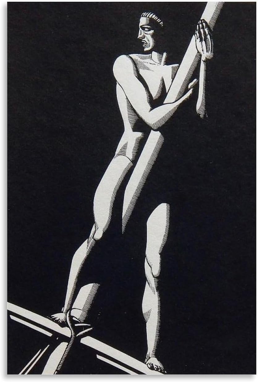 Orjdjz Wxkbl The Lookout by Rockwell Kent Canvas Poster Vintage Wall Art Painting Rockwell Kent Prints for Living Room Home Picture Decor 40x65cmx1 Frameless