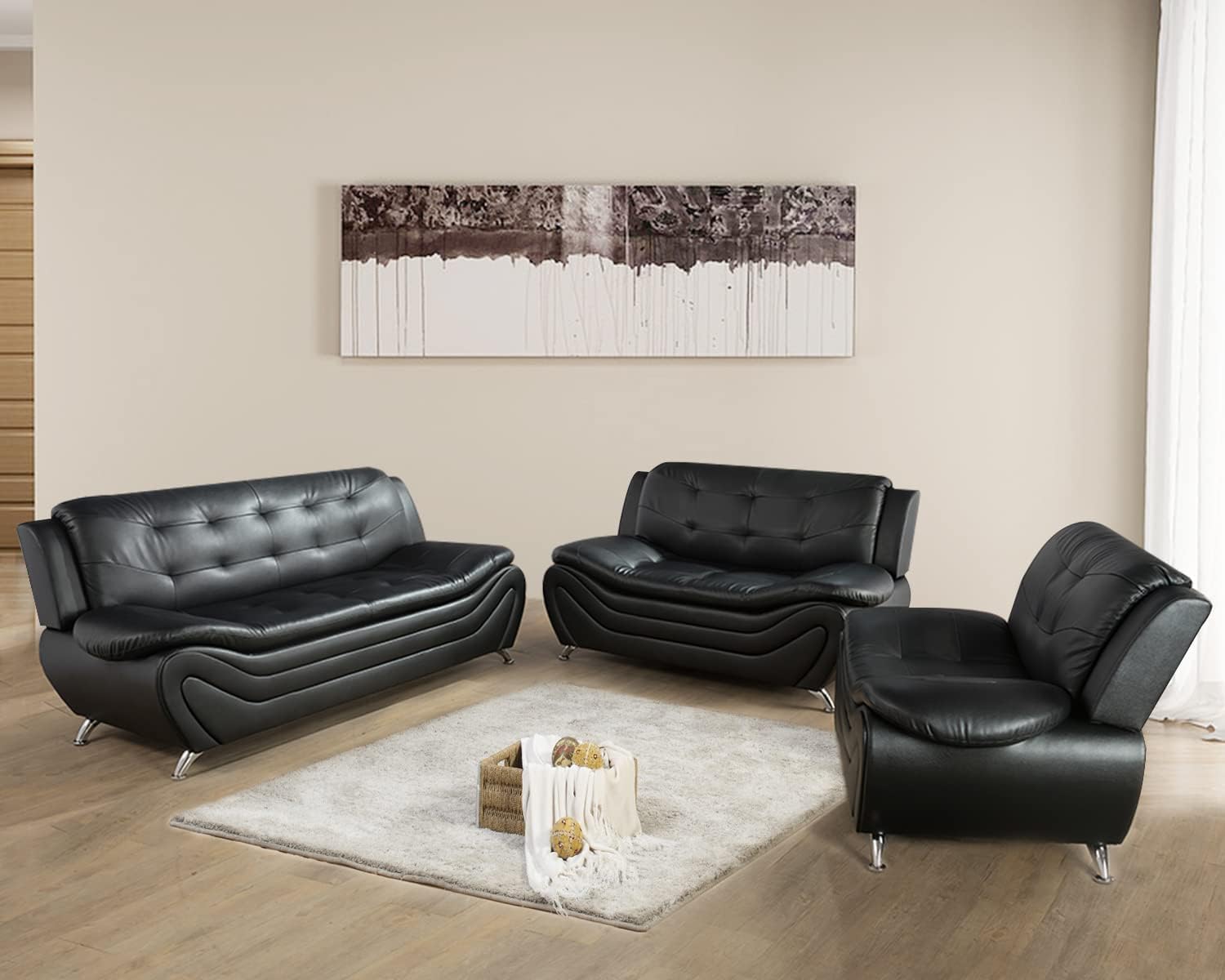 Amazon.com: AYCP Contemporary Living Room Furniture Set, Vegan Amazon.com: AYCP Contemporary Living Room Furniture Set, Vegan