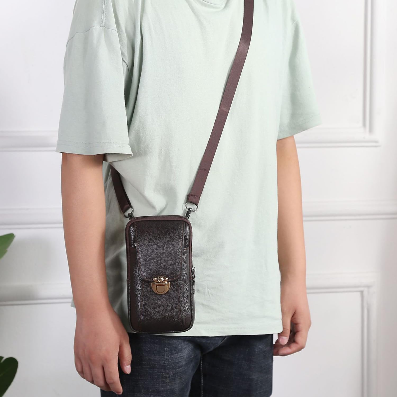 Custodia in pelle per telefono, custodia da cintura in pelle, porta accendino, portasigarette, pennino capacitivo da cintura, custodia a tracolla, borsa a portafoglio, custodia per telefono