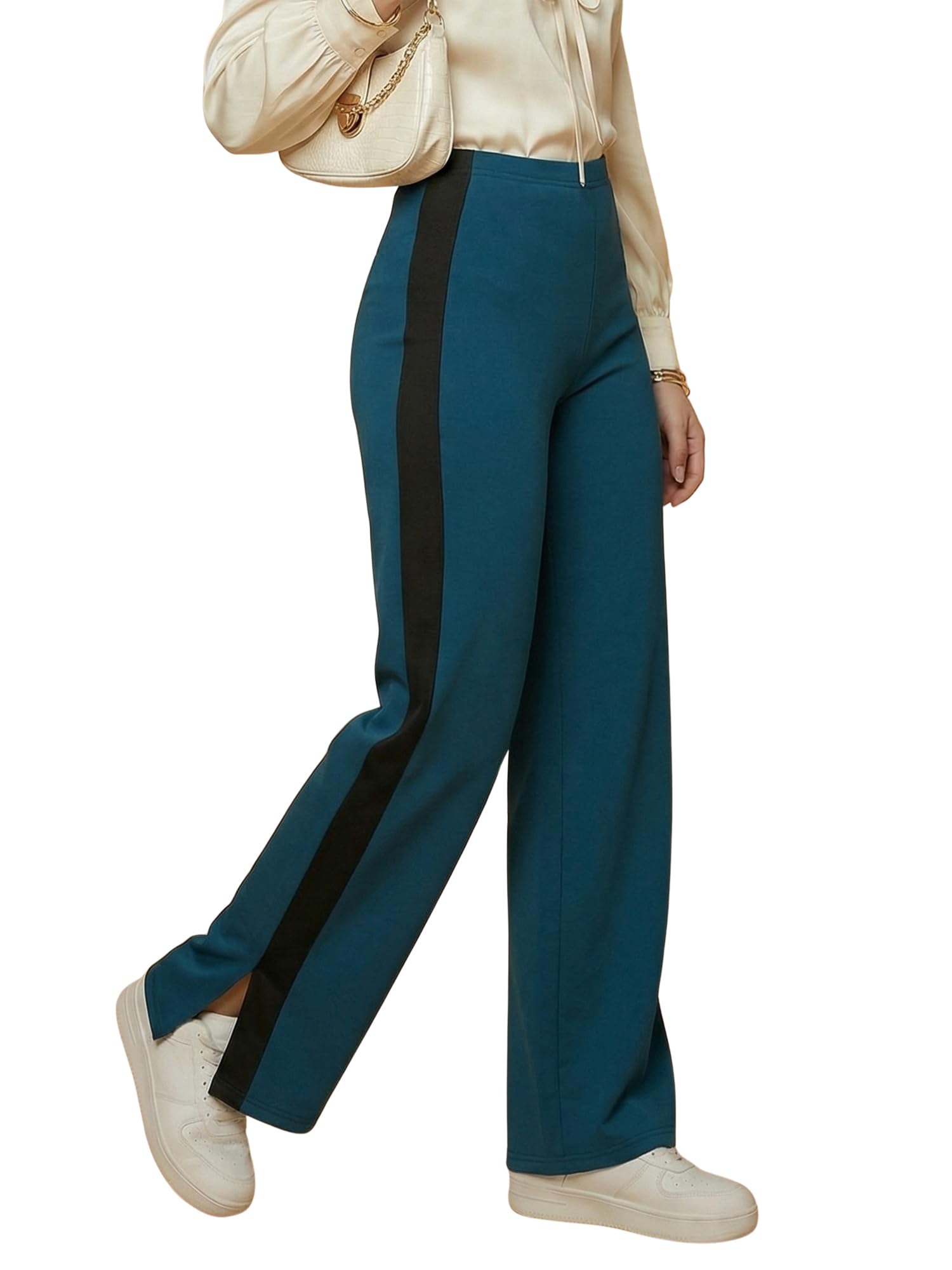 Women's Relaxed Fit Wide Leg Trousers | Flared High Waist Pants, Office Wear & Vacation Wear-image-41