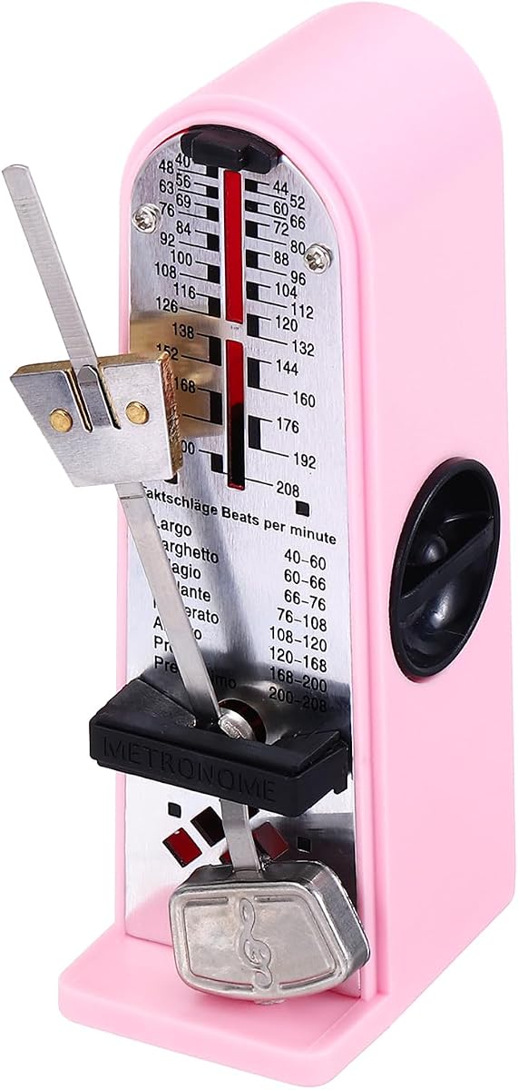 MECCANIXITY Mini metrónomo mecánico, Temporizador musical de alta precisión, Rosa | Metrónomo profesional universal para piano, guitarra, violín, ukelele