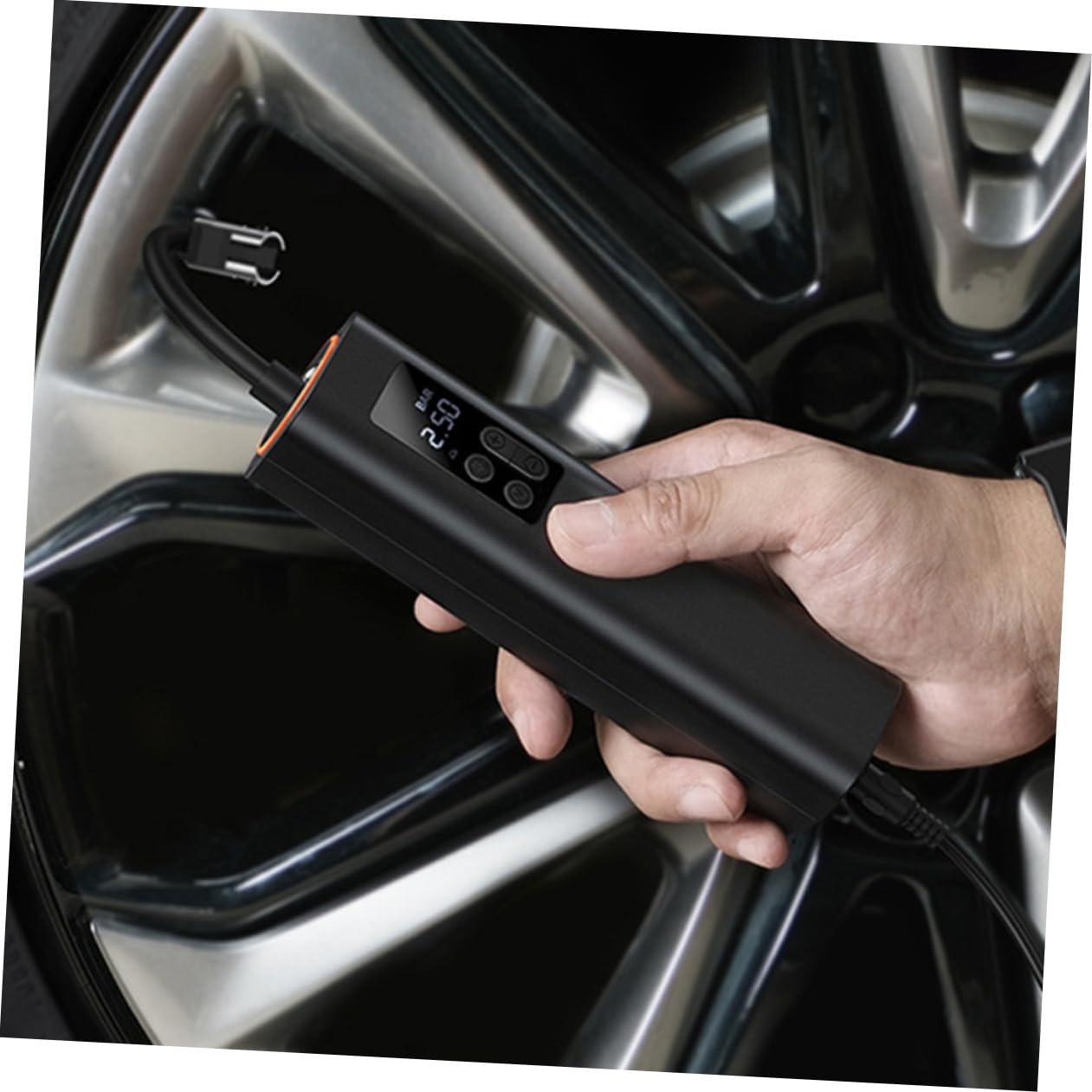 MAGICLULU Inflador de Neumáticos Linterna para Coche y Bicicleta Portátil y Compresor Eléctrico Pantalla Digital Ligero para Camping | Auto Stop a Presión Preajustada, para Coche y Bicicleta, Uso en Senderismo y Camping