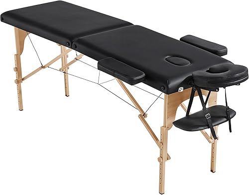 Yaheetech Mesa de masaje para pestañas, portátil, para masaje, spa, belleza, tatuaje, ajustable, para terapia física, tecnología de pestañas, color