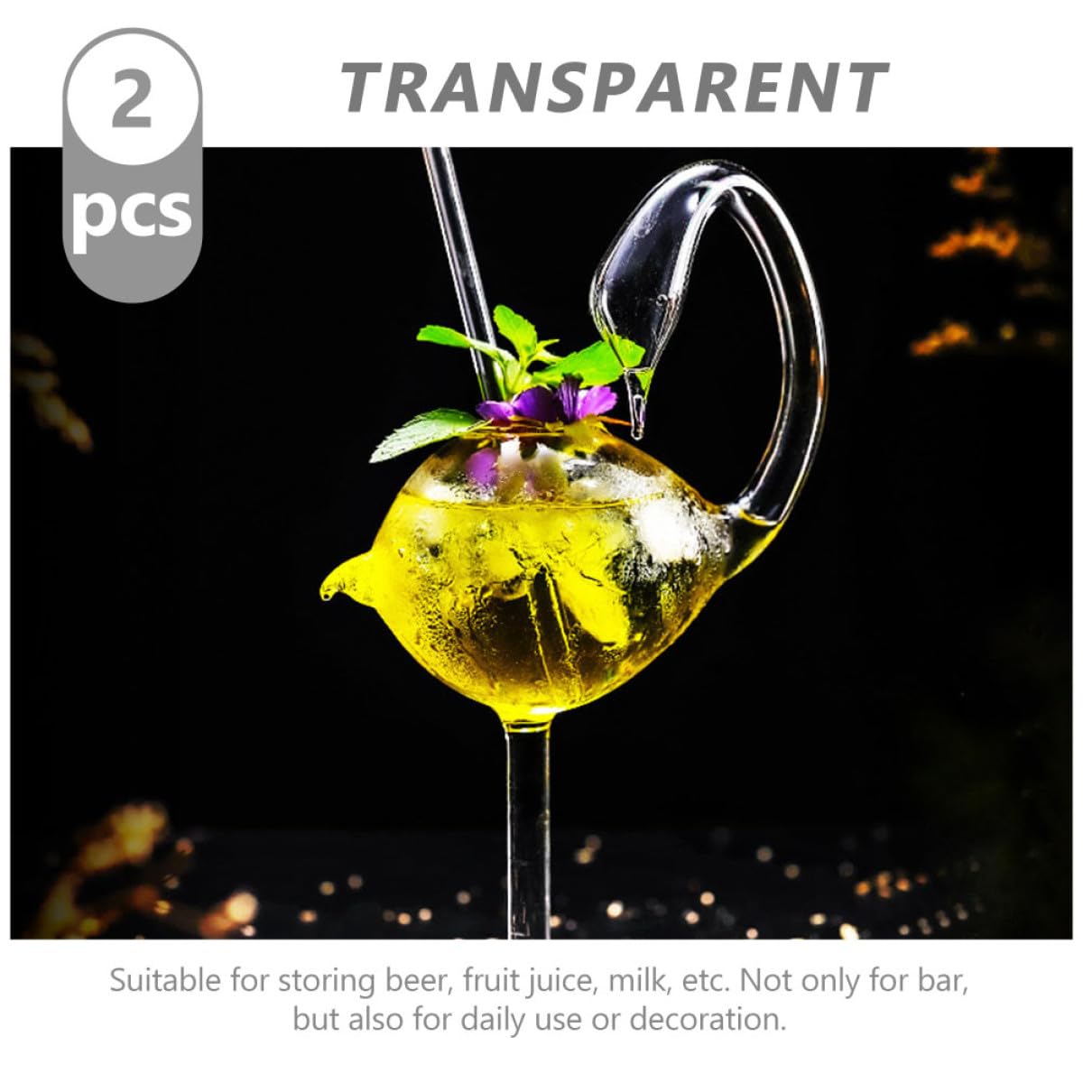 Cabilock 2 piezas Vasos de Cóctel Forma de Cisne Diseño Copa Delicada para Whisky y Fiesta Casa Bar Elegante Resistente Transparente