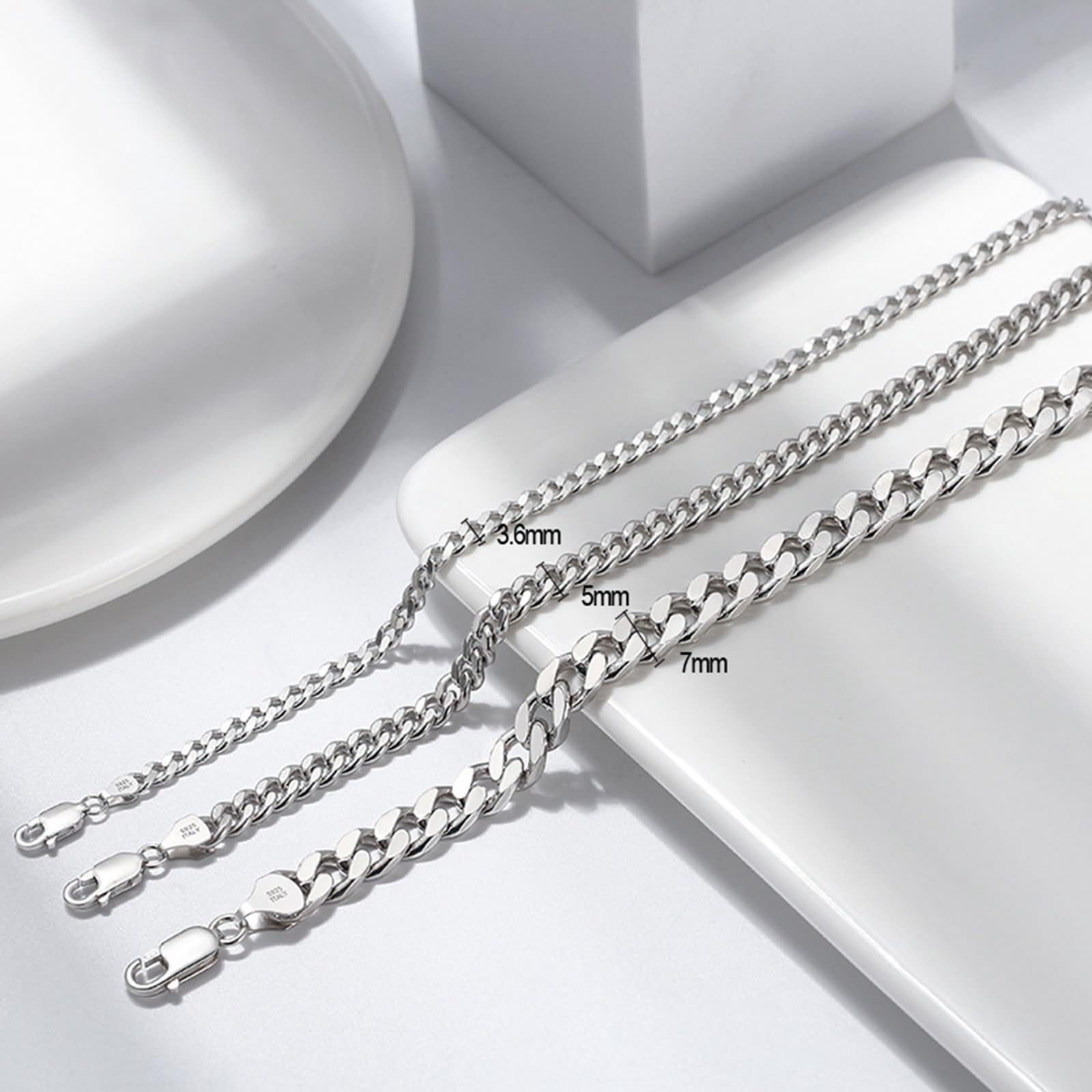 Bracelet - Bracciale da donna in argento 925, con catena a maglia barbazzale