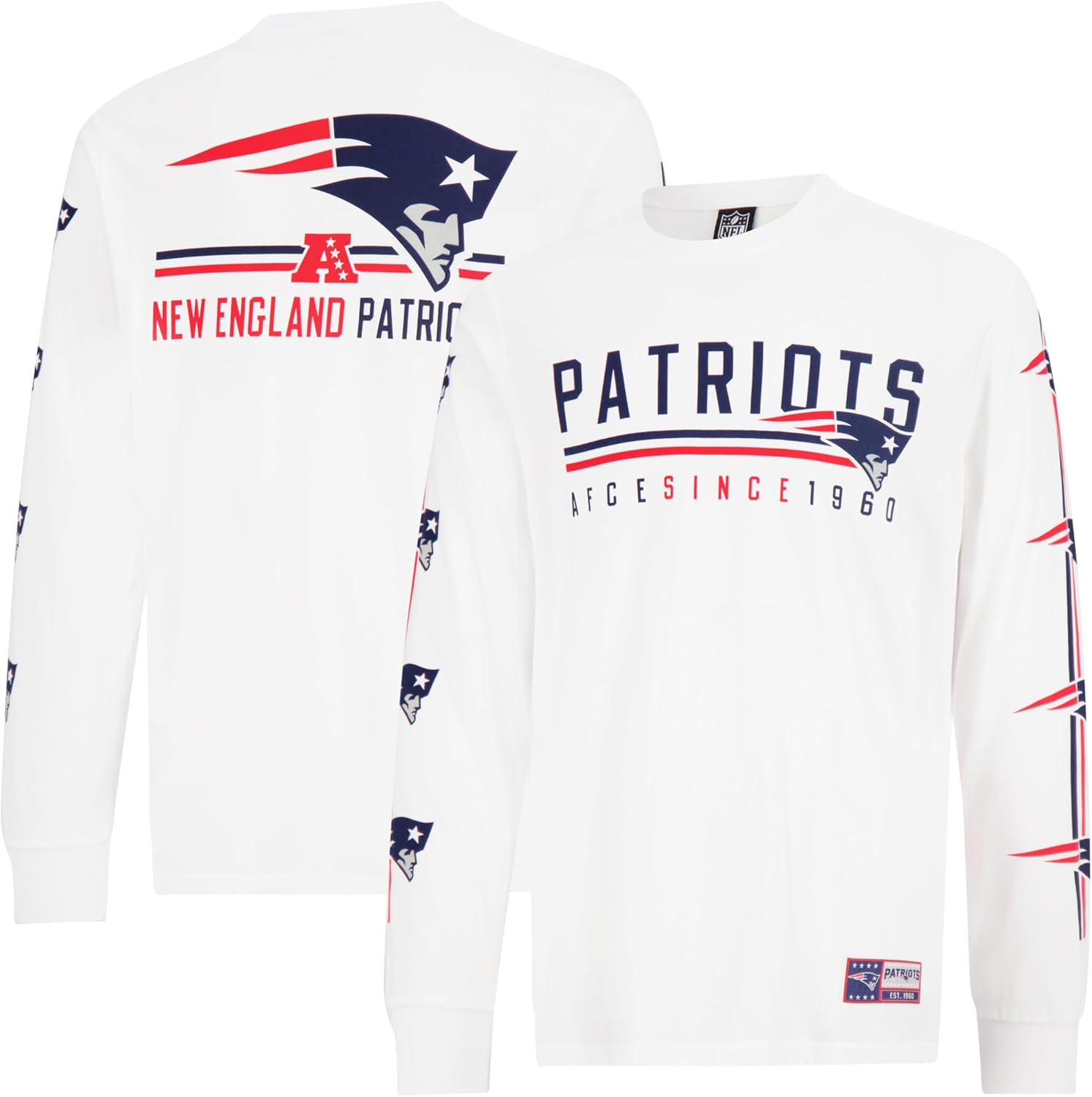 Ultra Game Men's NFL Official Super Soft Supreme Long Sleeve T-Shirt