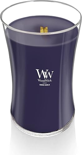 Vista 83 de WoodWick Hinoki Dahlia - Vela mediana en frasco, con forma de reloj de arena, cera de mezcla de soja prémium, mecha de madera Pluswick Innovation