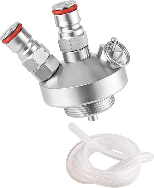 TMCRAFT Mini Keg Dispenser, Edelstahl Beide Kugeln Lock Speer, Schnellmontage-Bieranschluss Mit 130cm Bierschlauch für Growler - 1