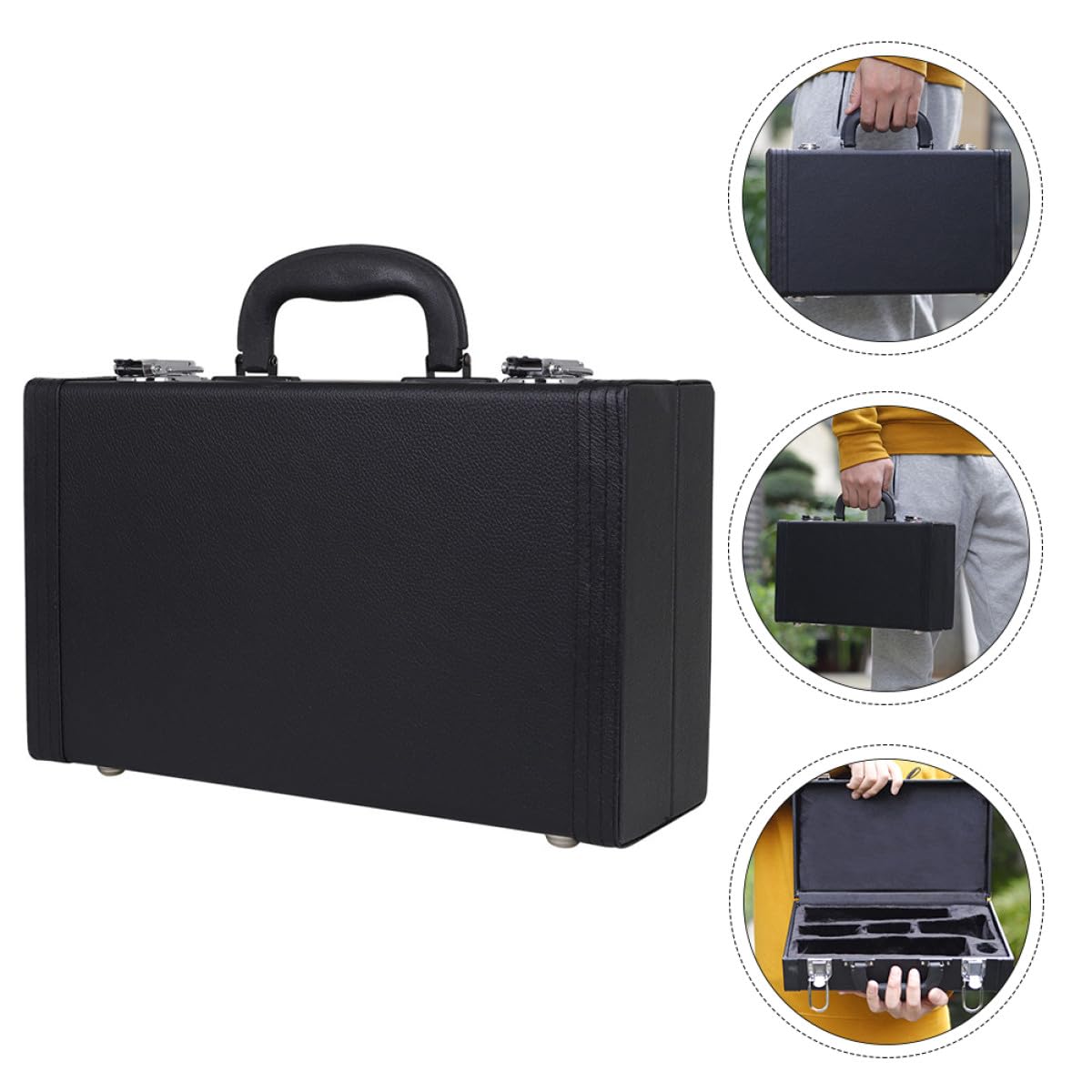 SECFOU Estuche para Clarinete Acolchado y Resistente, Caja de Almacenamiento Portátil Negra, Maletín para Clarinete Forro Protector, Accesorio para Instrumentos de Viento y Madera, Uso