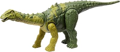 Jurassic World Dinosaur Toy Nigersaurus with Roar Sound & Attack Action, Wild Roar Posable Figure, Physical & Connected Digital Play