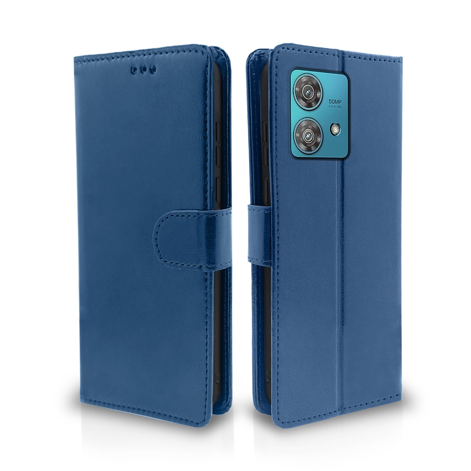 Pikkme Moto Edge 40 Neo 5G Flip Cover Leather Finish | Wallet Stand and Shock Proof | Inside TPU with Card Pockets | Complete Protection Flip Case (Blue) (B0CMGDJ54N) Amazon Price History, Amazon Price Tracker