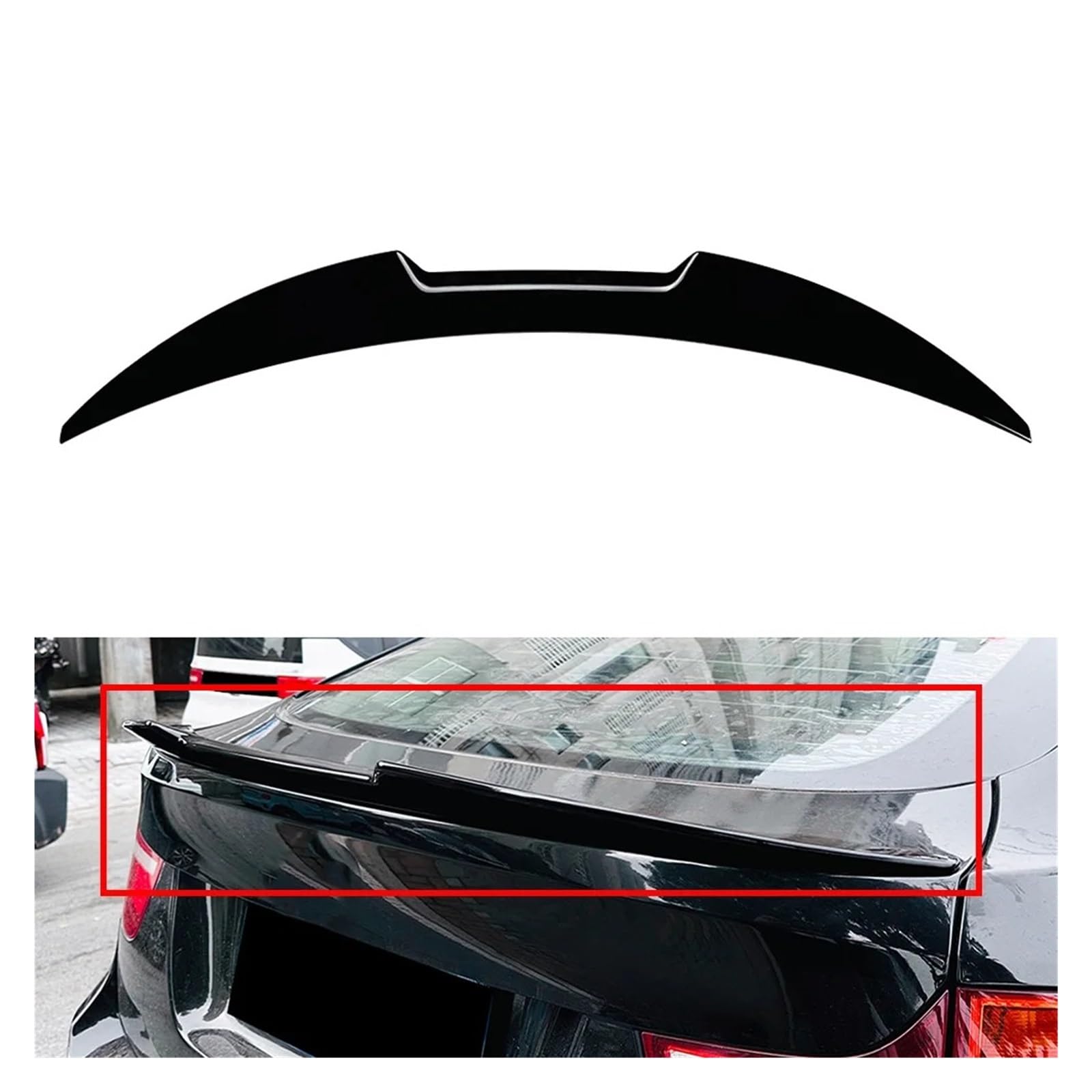 Spoilers Arrière Voiture pour BMW pour X6 E71 E72 X6M SUV Noir Brillant/Fibre De Carbone Couleur Voiture Coffre Arrière Aileron Aile Lèvre ABS Plastique Spoiler Wing(Glossy Black)