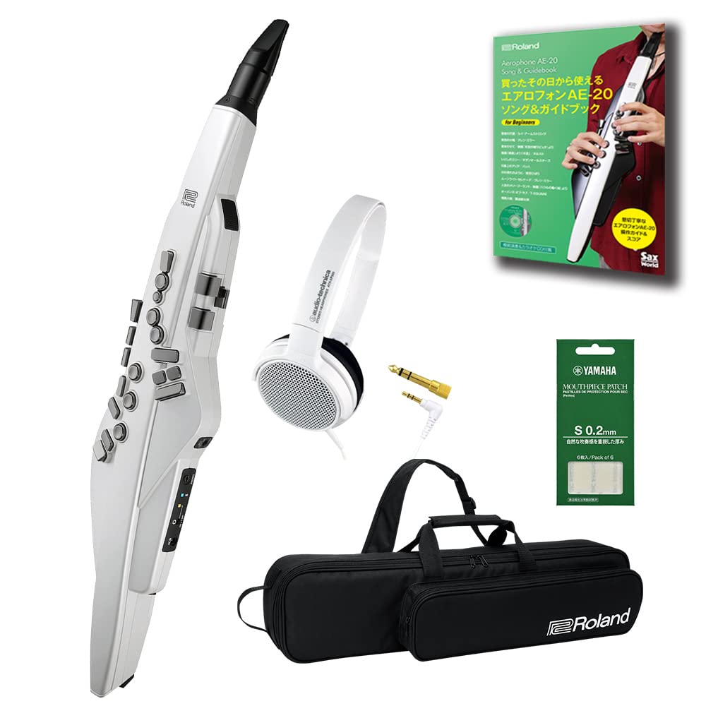 AE-10 ローランド エアロフォン ガイド本付 エアロフォン AE-10 電子サックス ヘッドホン、ガイドブック付き