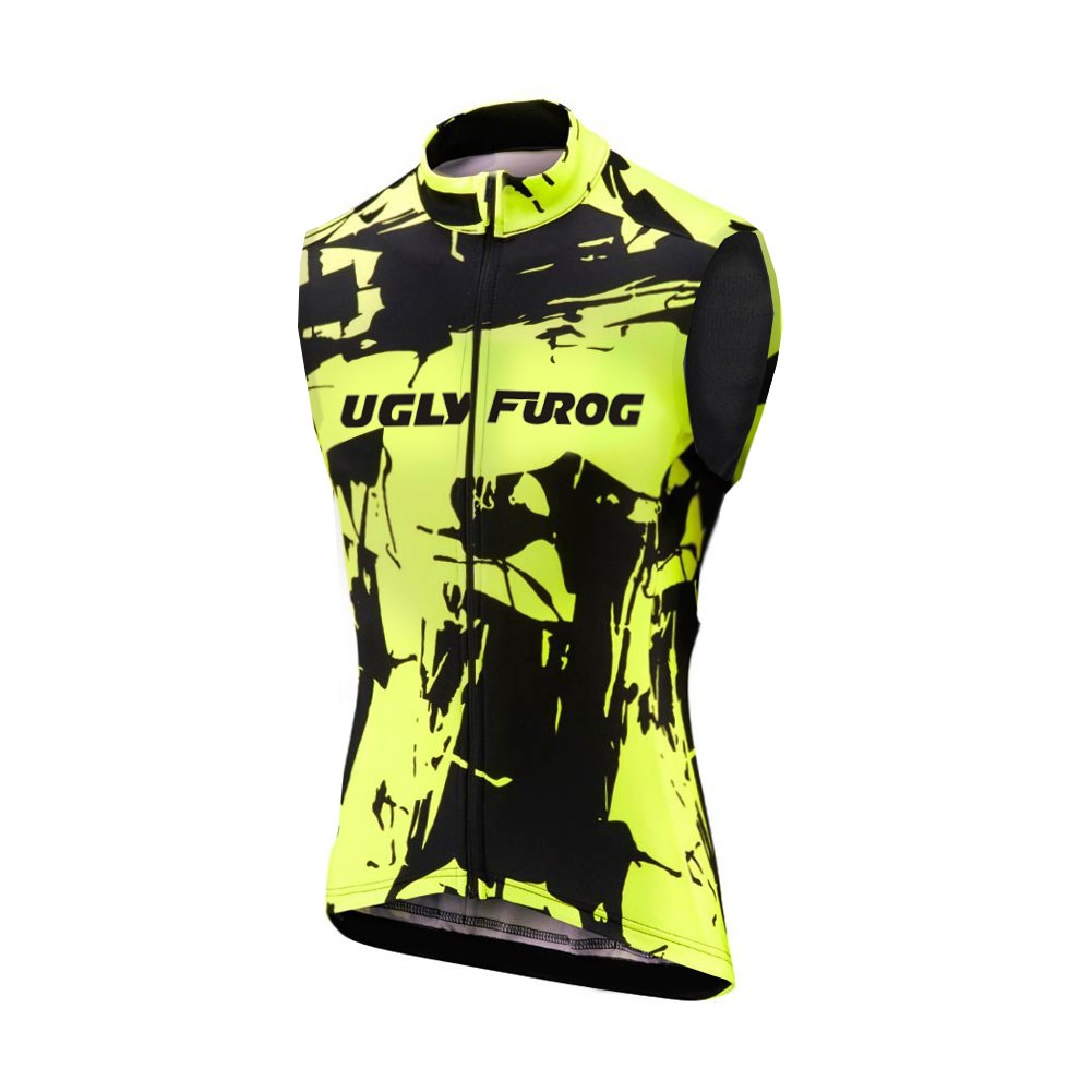 UGLY FROG Men's Cycling Sleeveless Jersey Biking Racing Top Vest with Rear 3 Pockets