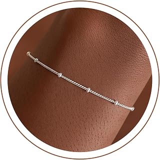 S925 Sterling Silver 1.2mm Bead Chain Bracelets for Women
