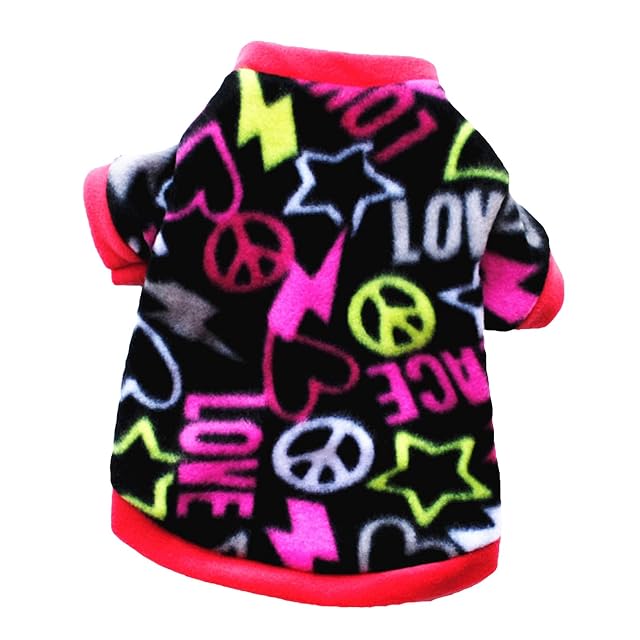 Accesorios para perros Perro Cachorro Invierno Suave Cálido Corazón Estrella Impresión Ropa Abrigo Disfraz