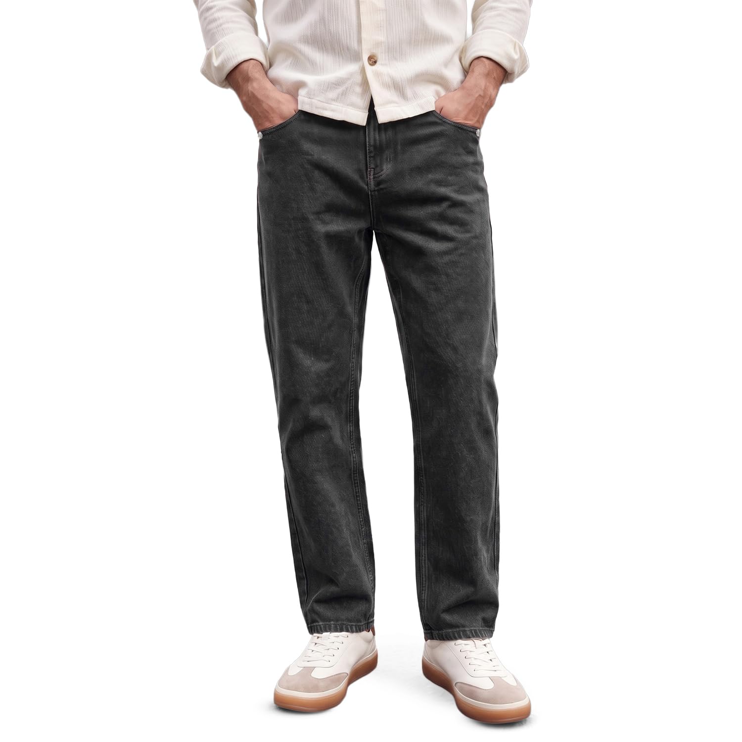 urbano fashion Men's Relaxed Fit Washed Denim Jeans Non-Stretchable-picture-43