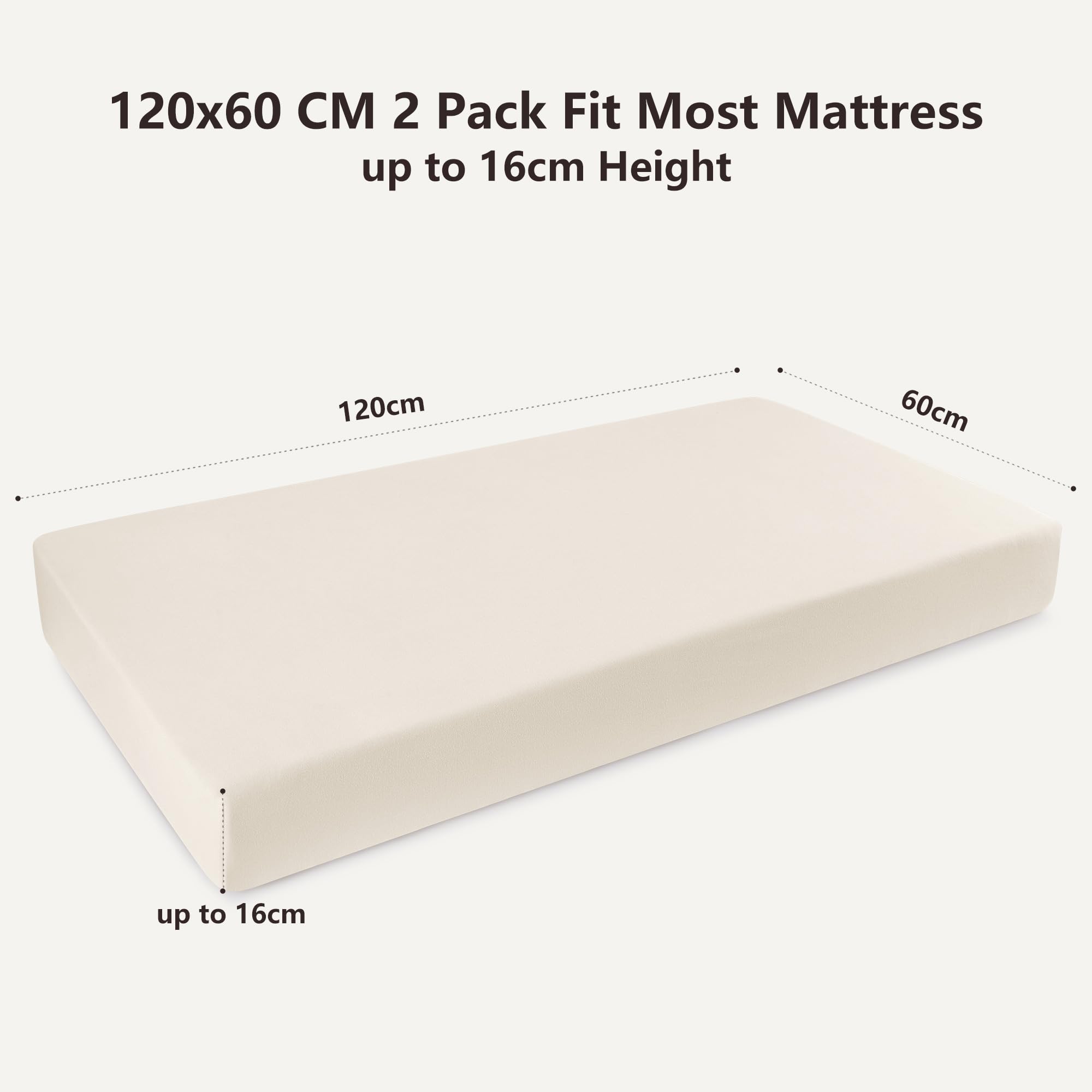 Susurration Next to Me Crib Sheets 120x60cm, 2 Pack Baby Cot Sheets - Image 2