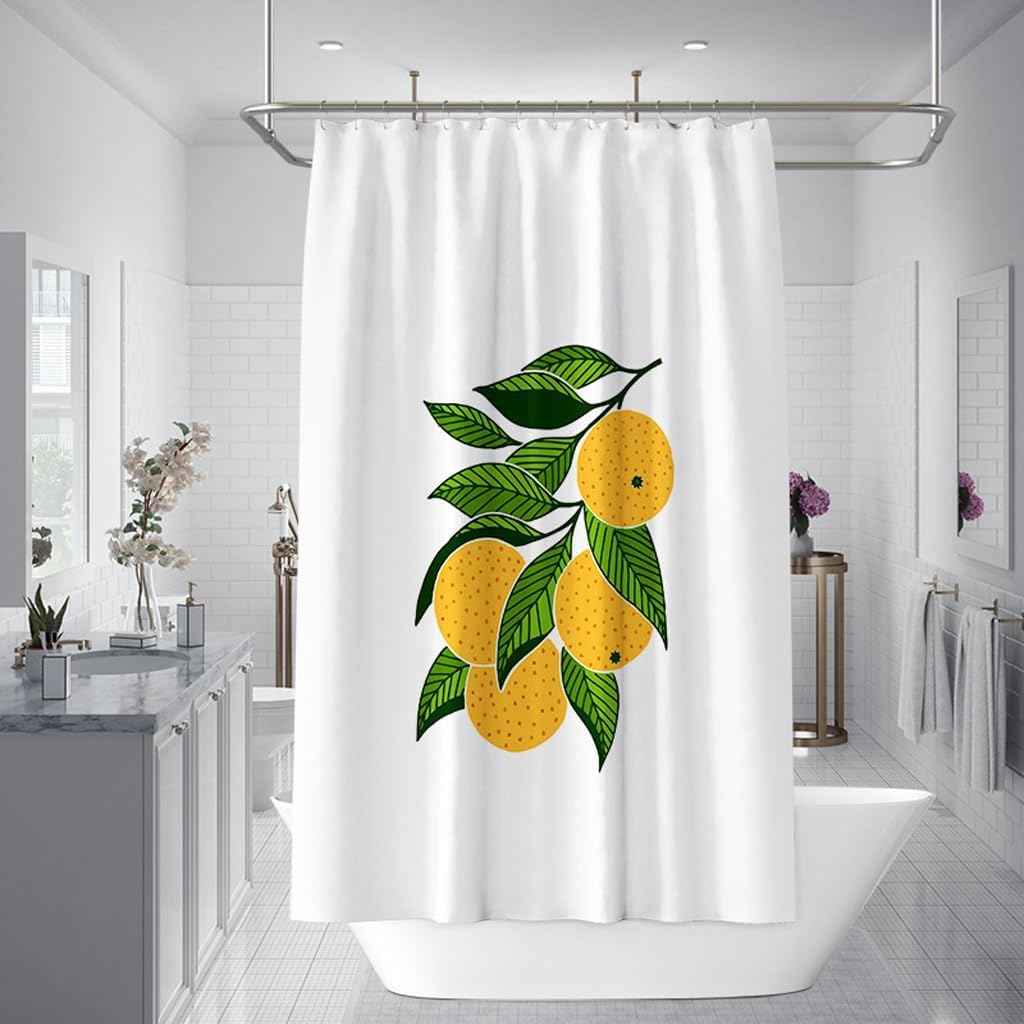 Shower Liner Shower Curtain Orange Pattern Shower Curtain Digital Printing Polyester Shower Curtain Home Waterproof Fabric Shower Curtain Suitable for Bathroom (Color : W120xH180cm) (W80xh180cm )