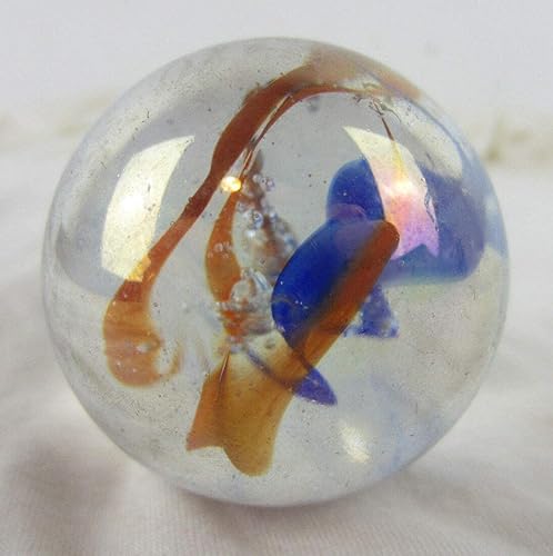 Miniatura 4 de Grande 2" (50mm) Fun Fair Toe Breaker Iridescent Clear/Red/Blue Swirl Tirador Grande Canicas de Vidrio Sólido Decoración del Hogar/Relleno de