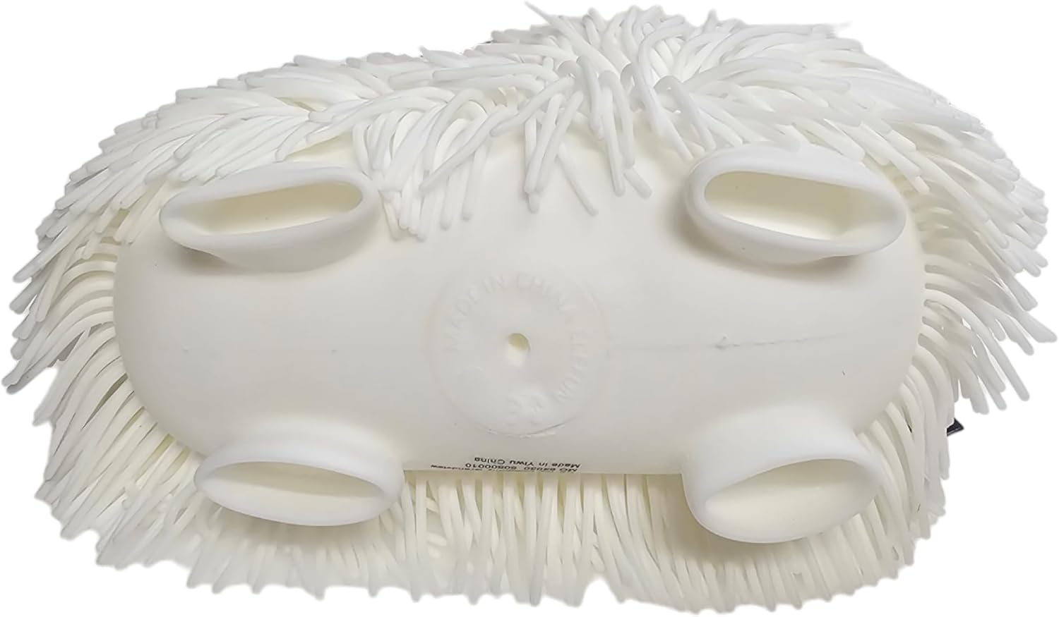 Zugar Land Soft Shaggy Puffer Dog Toy (1 White) (8" x 5") Rubber. Filled with air for a Fun Squishy Stretchy Fidget Experience.