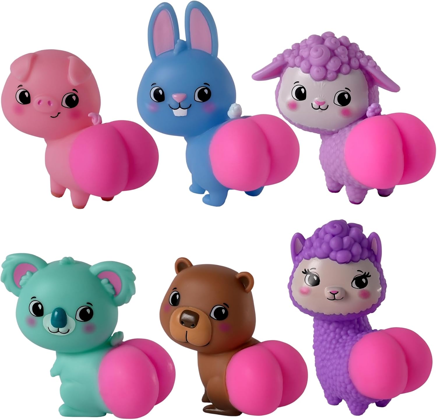 LICENSE 2 PLAY Squishy Tushy | 3” Collectible Mystery Blind Box Figure | Series 1 | Squishy Butt Vinyl Toy, Single Surprise Character | Single Pack - Colors/Styles May Vary