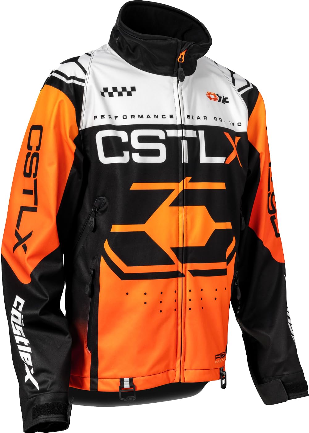 Castle X Mens' R25 Race Jacket, Flo Orange/Black/White, Small