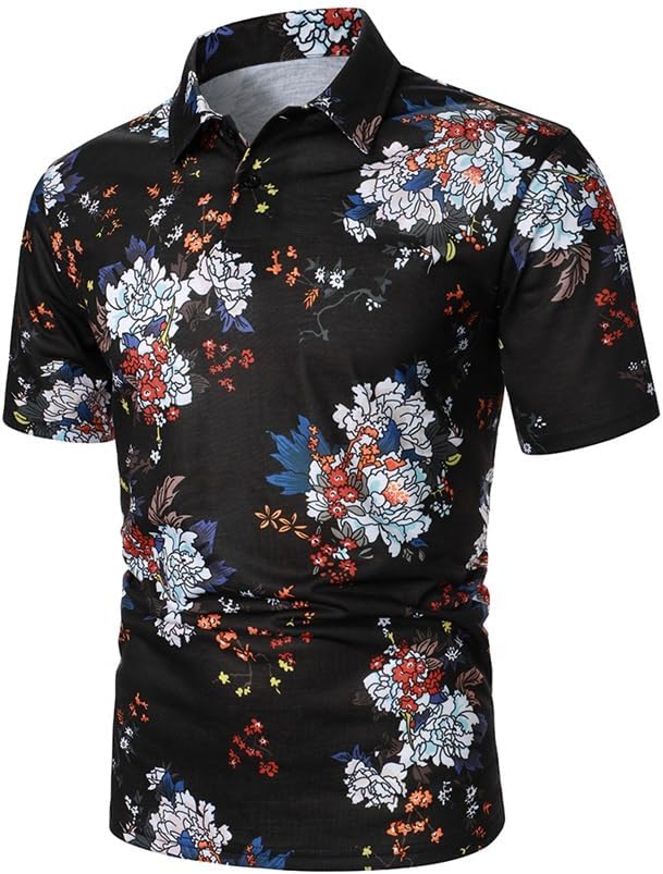 Men's Short Sleeve Shirt Flower Print Clothing Casual Holiday Hawaiian Lapel