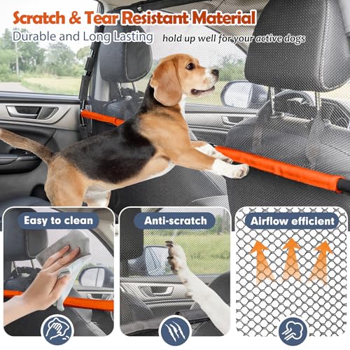 Furggis Barreira de carro para cães, 142 cm de largura, transparente, área de carga, divisória de re