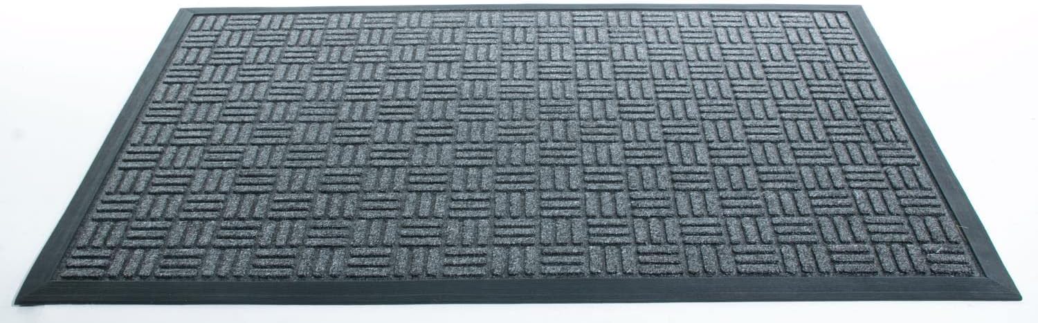 Imports Decor Synthetic Rubber Mat, 24-Inch by 36-Inch, Grey