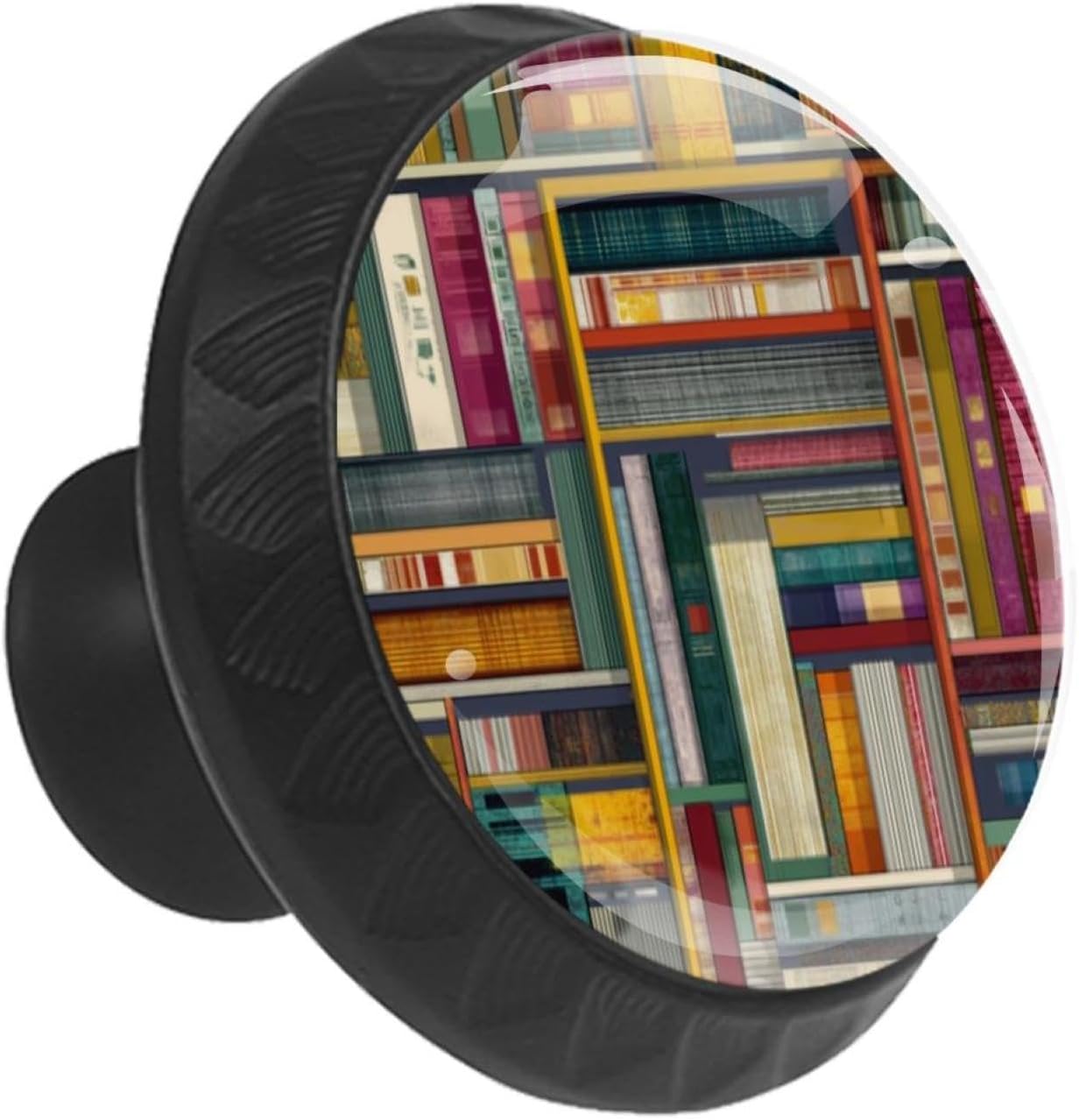 Black Book Pattern (2) Simple Decorative Drawer Knobs, Sturdy Cabinet Hardware with Complete Screws Kit