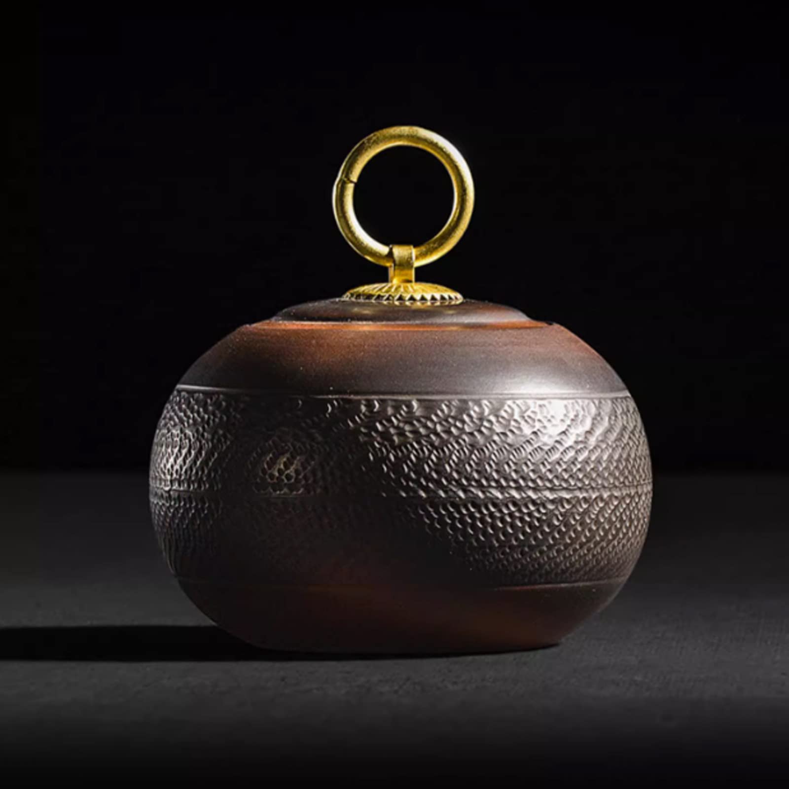 Pojemnik na herbatę Pojemniki do przechowywania herbaty, ceramiczny słoik z uszczelką i teksturą ziarna młotka, fioletowy piasek, ceramiczny słoik do przechowywania luźnej herbaty, 200 ml