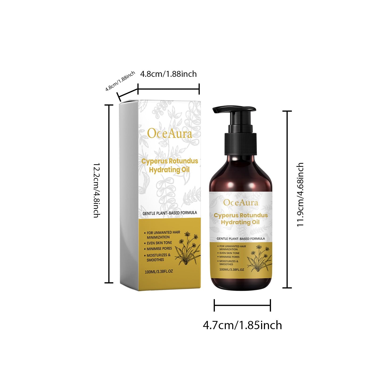 Cyperus Rotundus - Olio naturale per tutto il corpo: levigante, nutriente, assottiglia i pori e equilibra il tono della pelle. Formula leggera e ad assorbimento rapido per la cura quotidiana di tutti