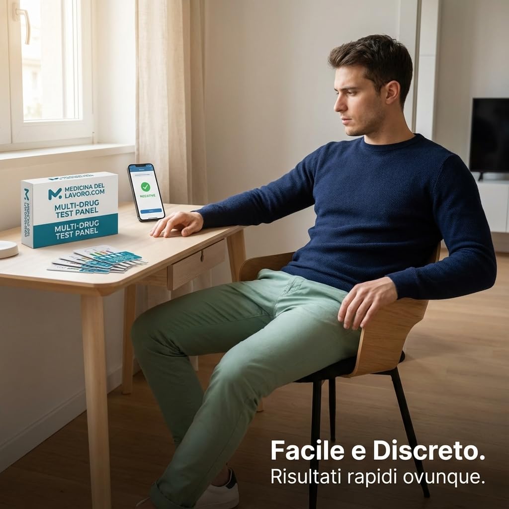 Medicinadellavoro.com - 5 Test Antidroga Urine 9 in 1, Drug Test per Rilevamento Cocaina, Cannabis, Oppiacei, Metadone, Ecstasy, Anfetamine, Metanfetamine, Crack, Eroina, Benzodiazepine e Buprenorfina