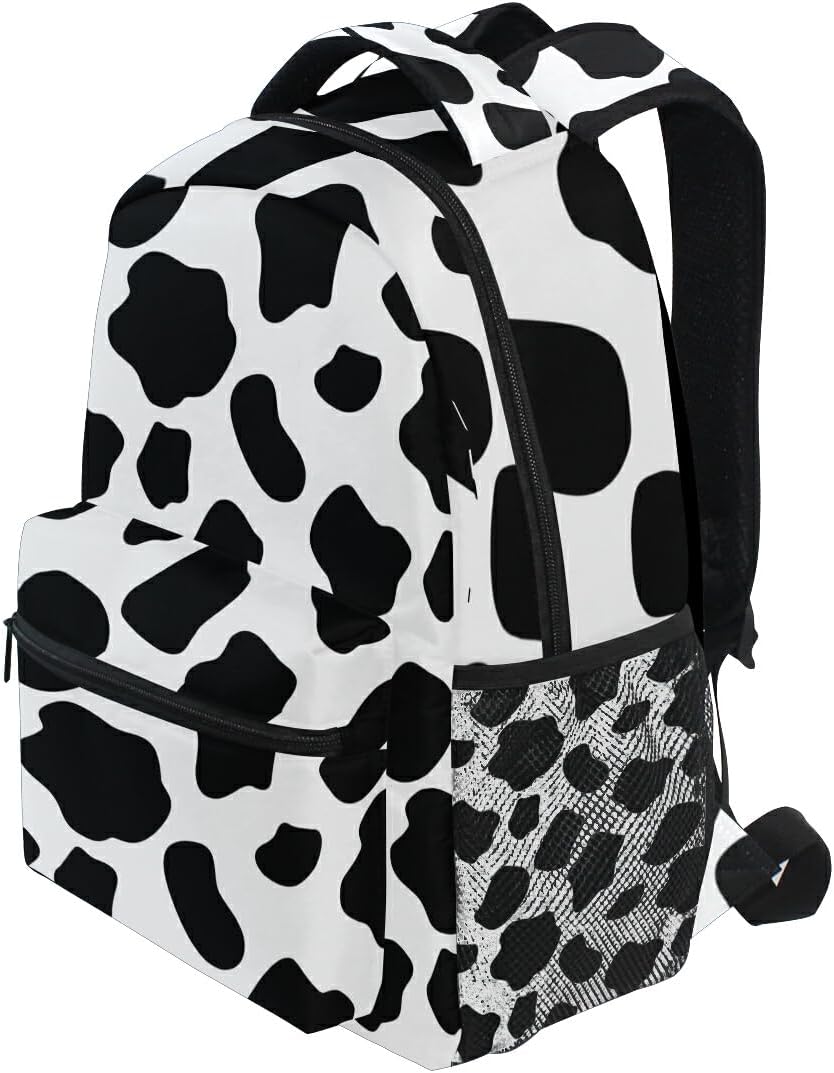 School Backpack Cow Grain Teens Girls Boys Schoolbag Travel Bag